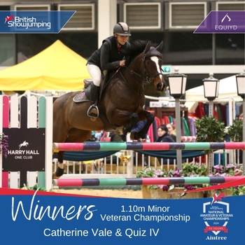 Catherine Vale is crowned British Showjumping National Minor Veterans Champion after securing victory from the front on Quiz IV Catherine Vale is crowned British Showjumping National Minor Veterans Champion after securing victory from the front on Quiz IV
